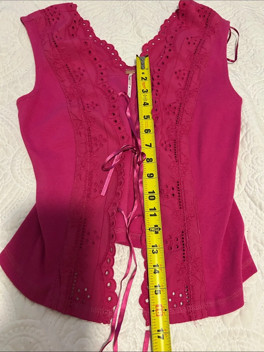 Free People Hot Pink Tiered Maxi Skirt and Lace Top Gesibelle Set Size S